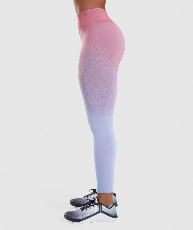 Legginsy Gymshark Adapt Ombre Seamless Damskie Różowe Głęboka Niebieskie | PL 294CVE